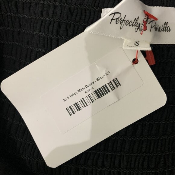 Perfectly Priscilla Maxi Dress Small Black Hi Low NWT Formal Evening - Picture 7 of 9